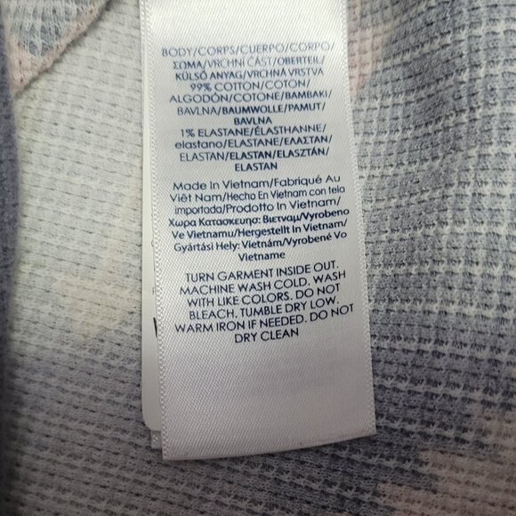 Chaps Blue/Green/Peach Cotton Pull Over Hooded Sweatshirt/Top Medium EUC - Picture 3 of 8